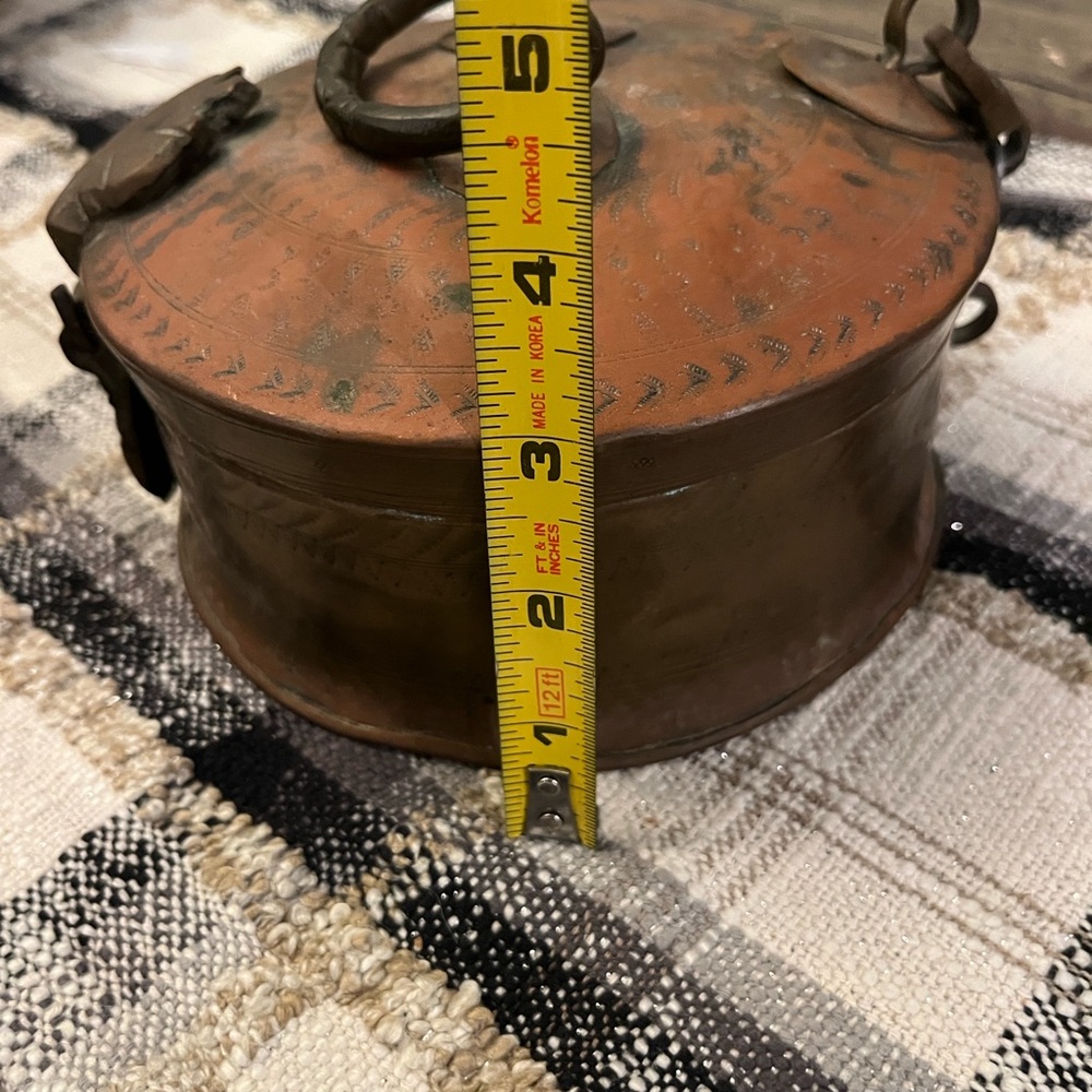 Antique Chapati Copper India Betel Box - Picture 7 of 17